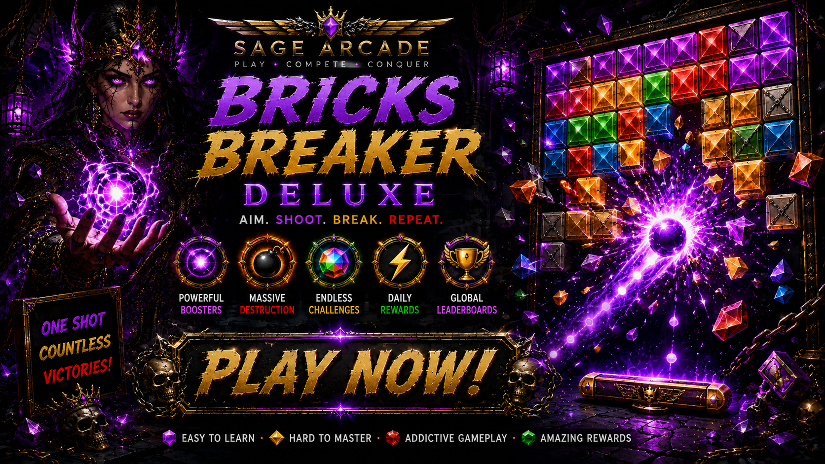 Bricks Breaker Deluxe SAGE Arcade promotional poster