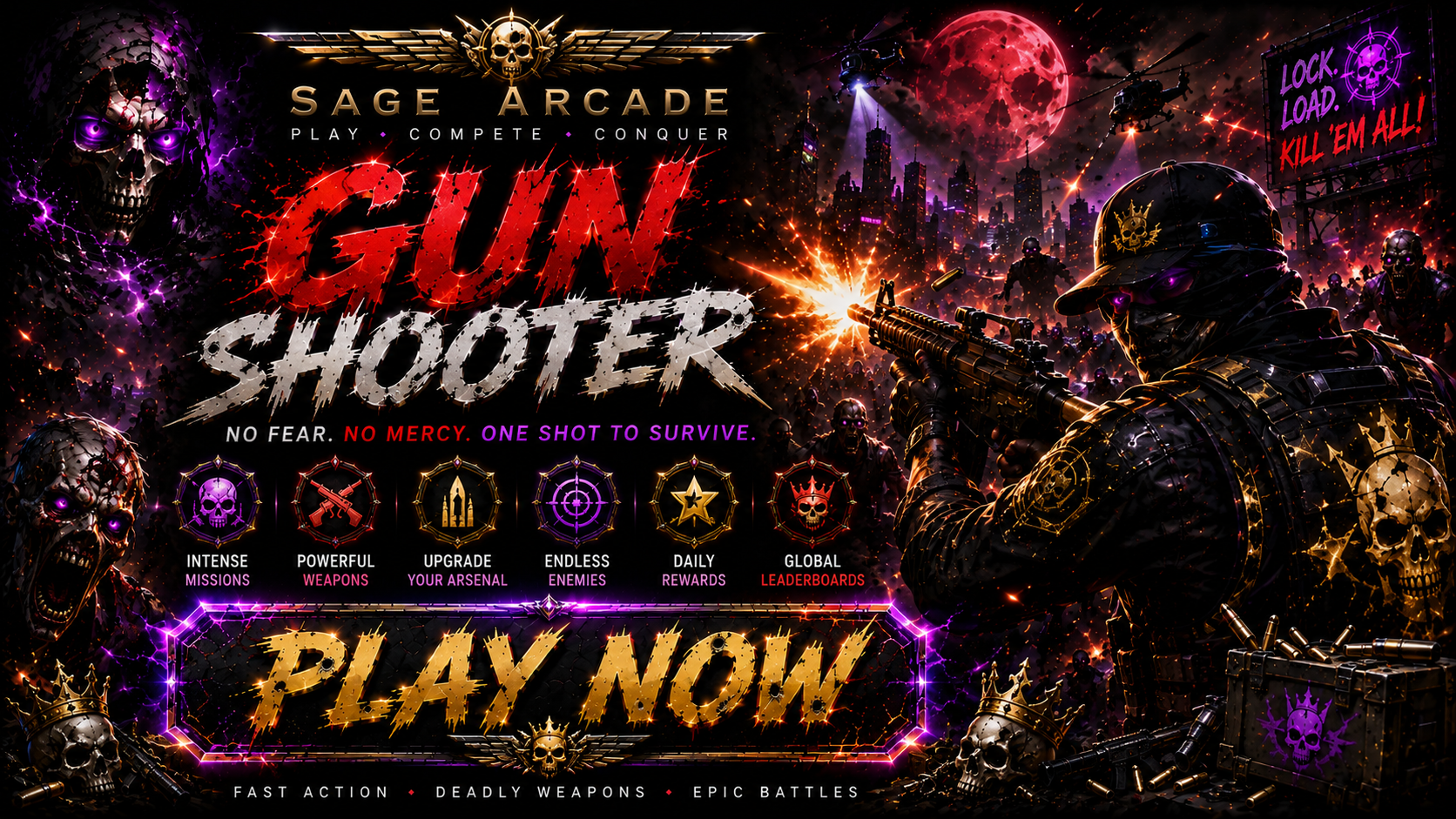 Gun Shooter SAGE Arcade promotional poster